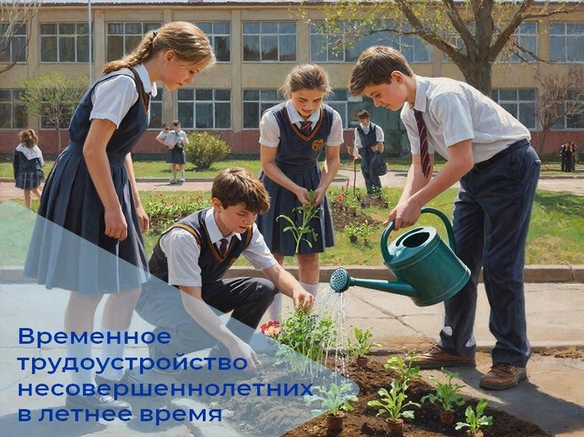Временное трудоустройство несовершеннолетних в летнее время.